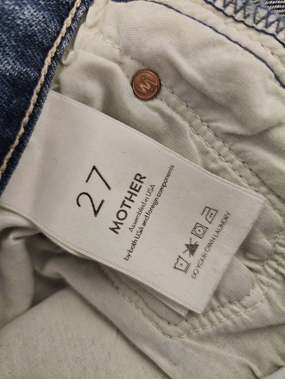 MOTHER Superior The Trickster Ankle High Rise Straight Leg Blue Jeans 27 - Picture 12 of 13